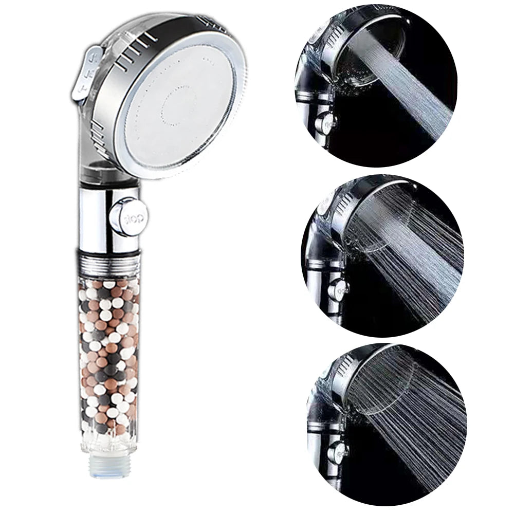 Shower Head Water Saving Flow 360 Degrees Rotating With Small Fan ABS Rain High Pressure spray Nozzle Bathroom Accessories