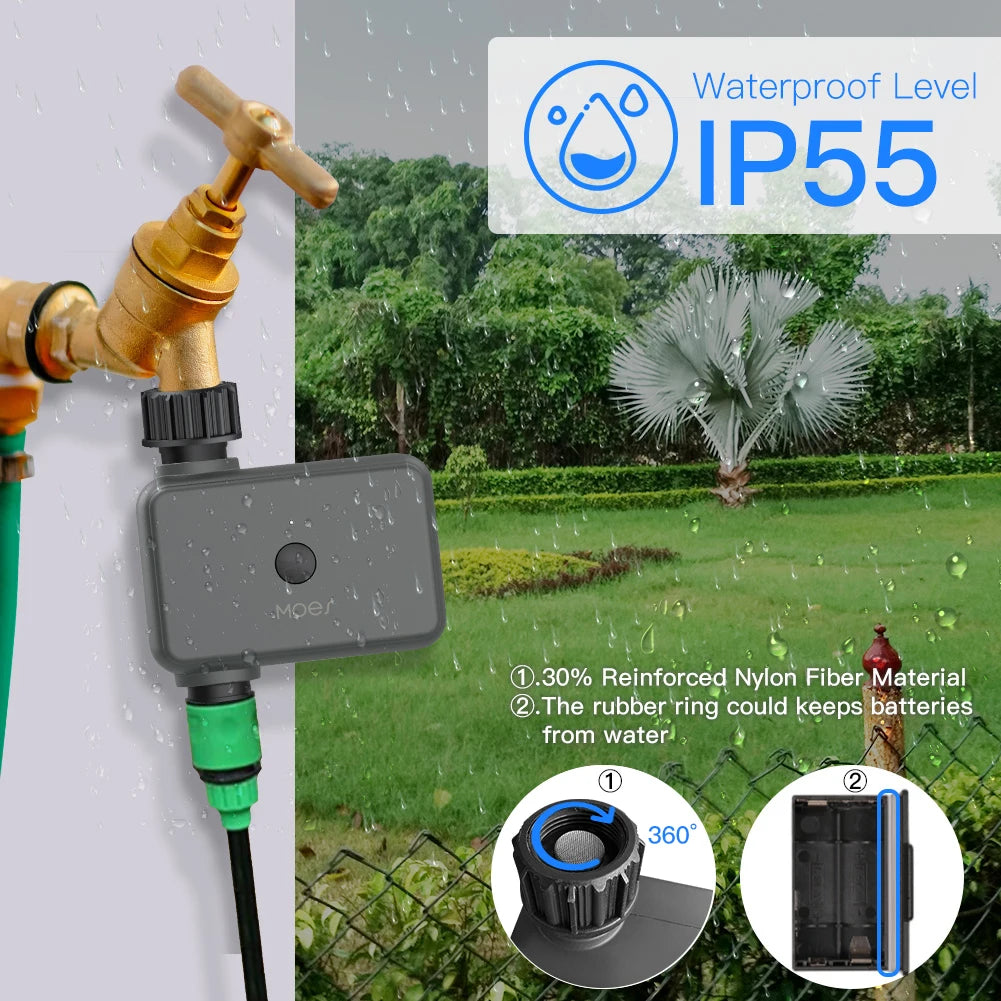 MOES Smart Bluetooth Garden Watering Valve Tuya Irrigation Timers Remote controller filter washable Programmable Timed Sprinkler