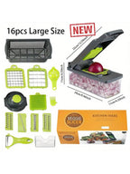 14pcs/16pcs Set,Vegetable Chopper, Multifunctional Fruit Slicer, Manual Food Grater, Vegetable Slicer, Cutter With Container