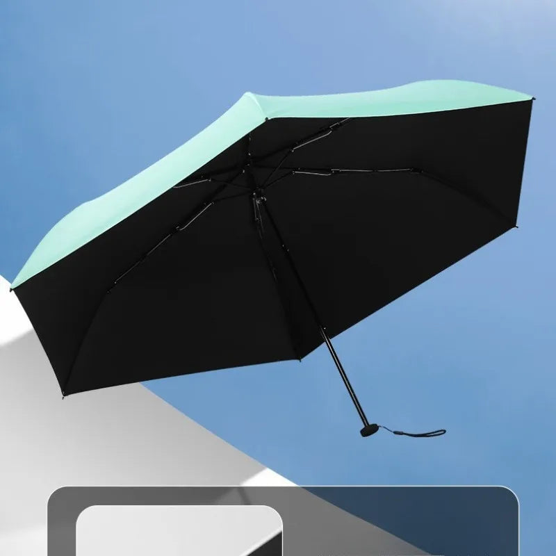 UPF50+ Umbrella Carbon Fiber Sun UV Protection Portable Umbrella Vinyl Folding Rain Parasol Pocket Pencil Umbrella