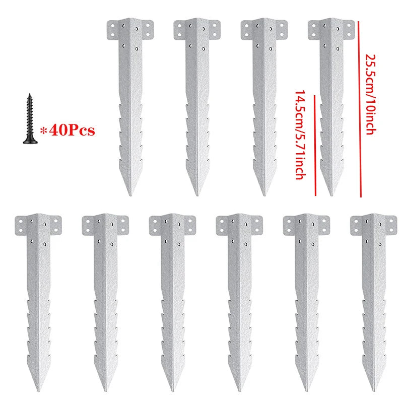 5PCS Fixing Peg Timber Heavy Duty Sleeper Stakes Metal Landscape Edging Stakes for Driveway Garden Edging Timber Planter Raised