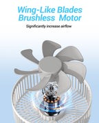 KASYDoFF Portable Oscillating Desk Fan, 8 Inch＆ 5400mAh USB Battery Op