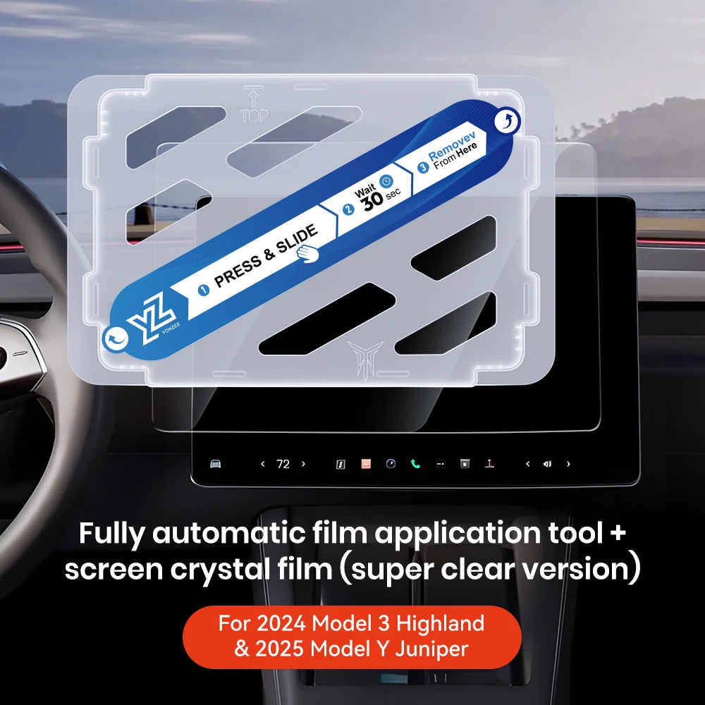 YZ Tempered Glass Screen Protector For Tesla Model 3 Y Center Console Anti Glare HD Film Protection Screen Protecto Accessories