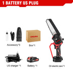 6Inch Electric Chainsaw 20000RPM Rechargeable Portable Pruning Saw Branch Pruner Shears Garden Power Tool for 21V 18V Battery