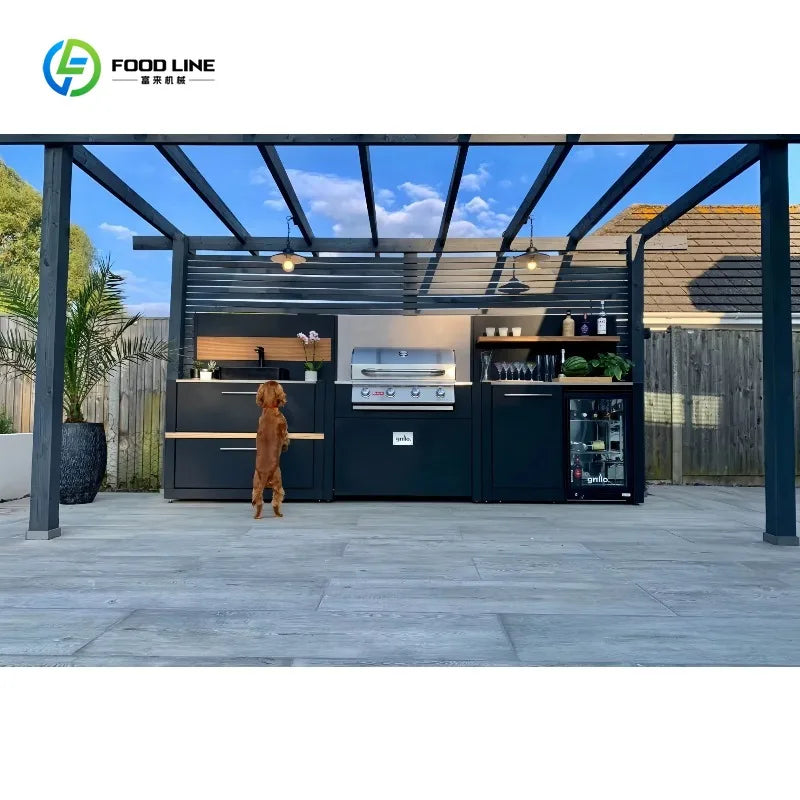 Customized Portable Outdoor Kitchen Prefab Cooking Station With Complete Grill Sink And Fridge For Outdoor Camping And Shop Use
