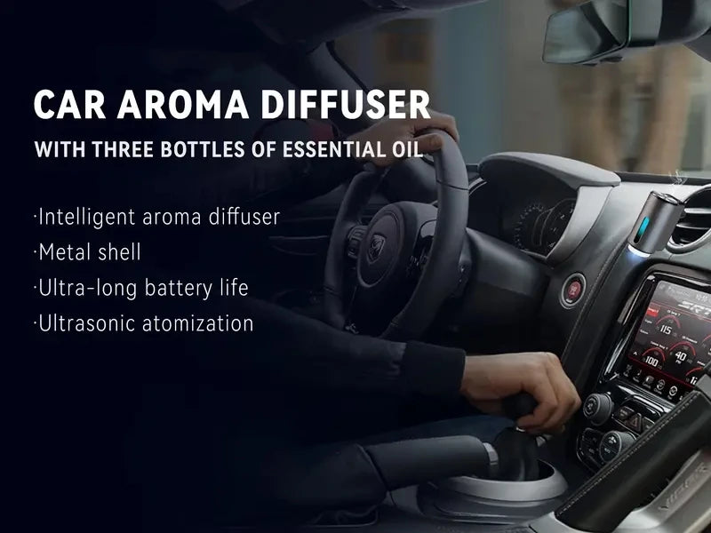 Car air freshener, three strengths adjustable, car aromatherapy machine, portable freshener perfume fragrance
