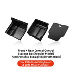 YZ For Tesla Model 3 Highland 2024 Model Y juniper 2025 Storage Box Center Armrest Hidden Box Cup Holder Organizer Accessories
