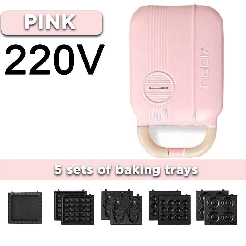 Mini Sandwich Machine Breakfast Maker Multi Cookers Toasters Electric Ovens Hot Plates Bread Pancake Waffle Donuts