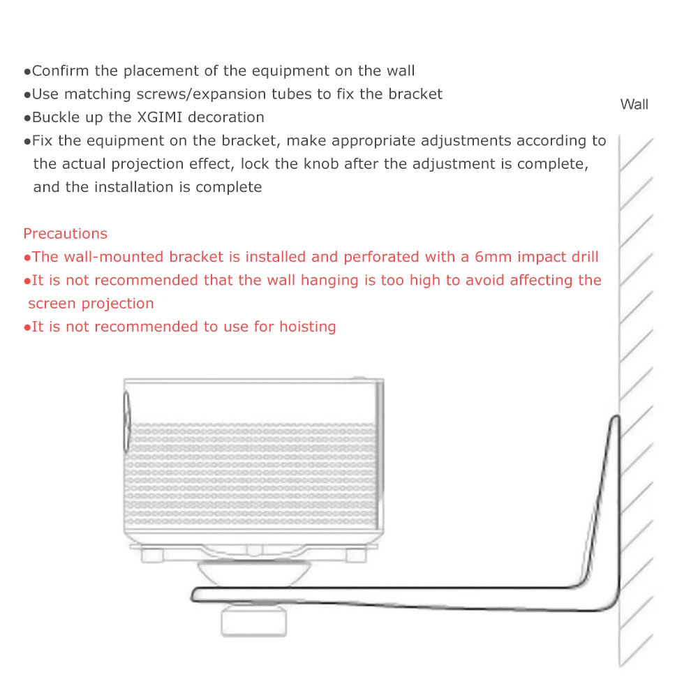 Wall mount Bracket for XGIMI projector Accessories Adjustable Angle for Changhong M4000, Dangbei mars pro. Xiaomi projector