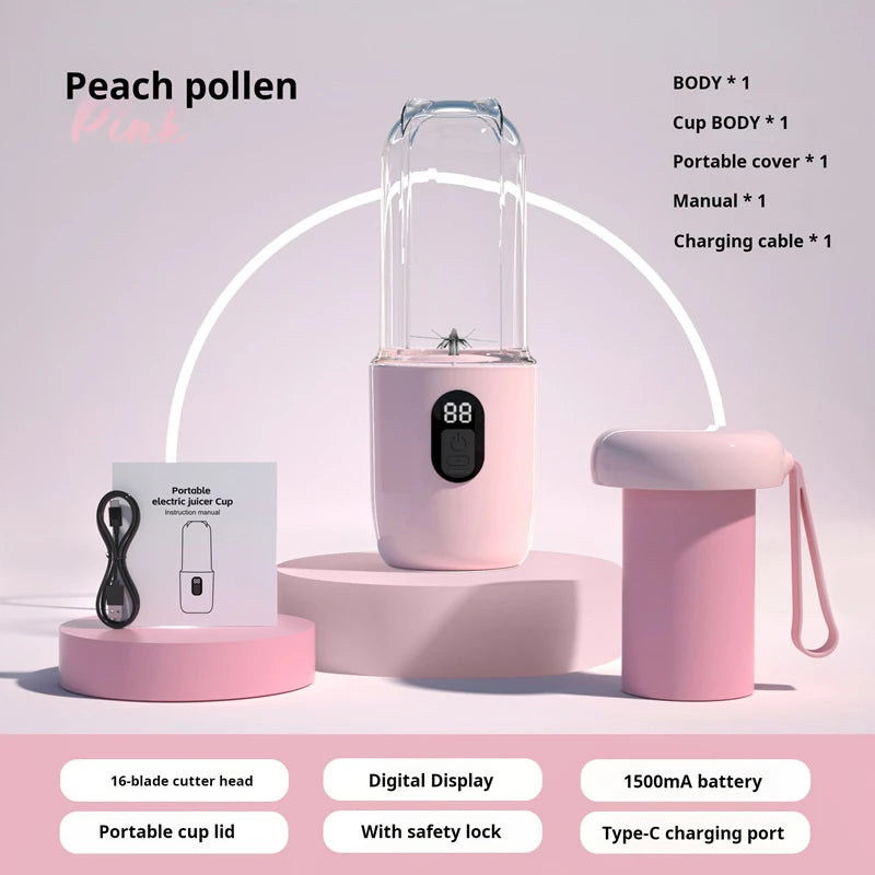 Xiaomi Portable Blender USB Rechargeable Cordless Mini Juicer Mixer for Smoothie Shake Protein Travel Sports Bottle Juicer Cup