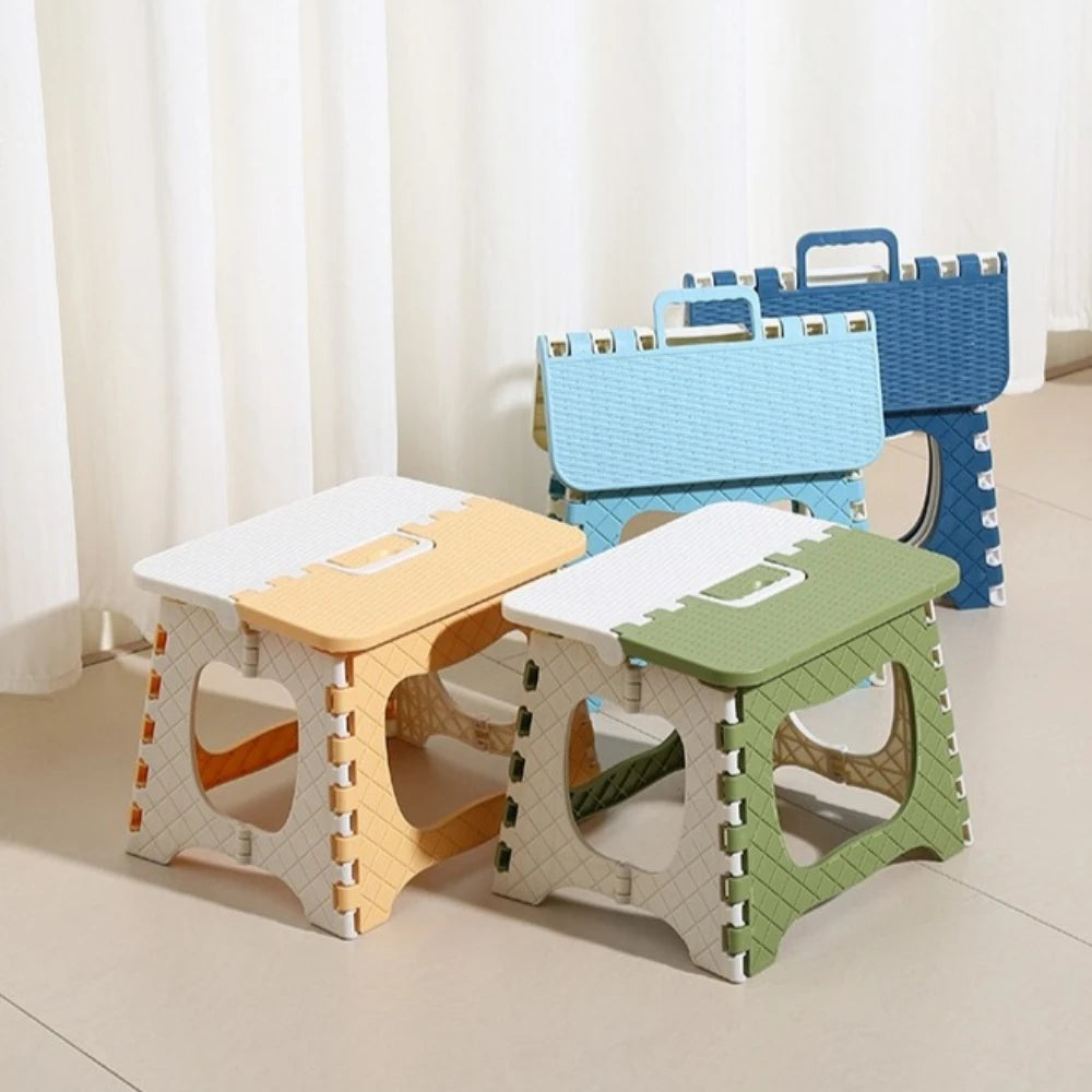 Children's Folding Stool Great Lightweight Portable Folding Stool Small Footstool with Handles Outdoor Travel Stool Homewares