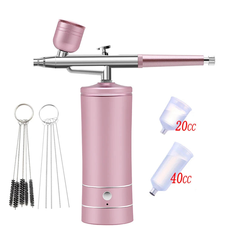 Mini Air Compressor Kit Air-Brush Paint Spray Gun Airbrush For Nail Art Tattoo Craft Cake Nano Fog Mist Sprayer