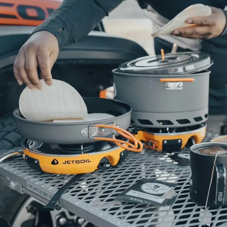 New upgrade. Genesis Basecamp Backpacking and Camping Stove Cooking System with Camping Cookware