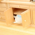1/12 Dollhouses Kitchen Cabinet With Openable Door/Drawer Unfinished Miniature Furniture For Realistic Scene Display 15UB