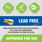 KING SMART Crimp/F1807 PEX 1/2" * 1/2" Female Sweat Adapter; Lead Free Brass; 15Pcs/Case; 80212