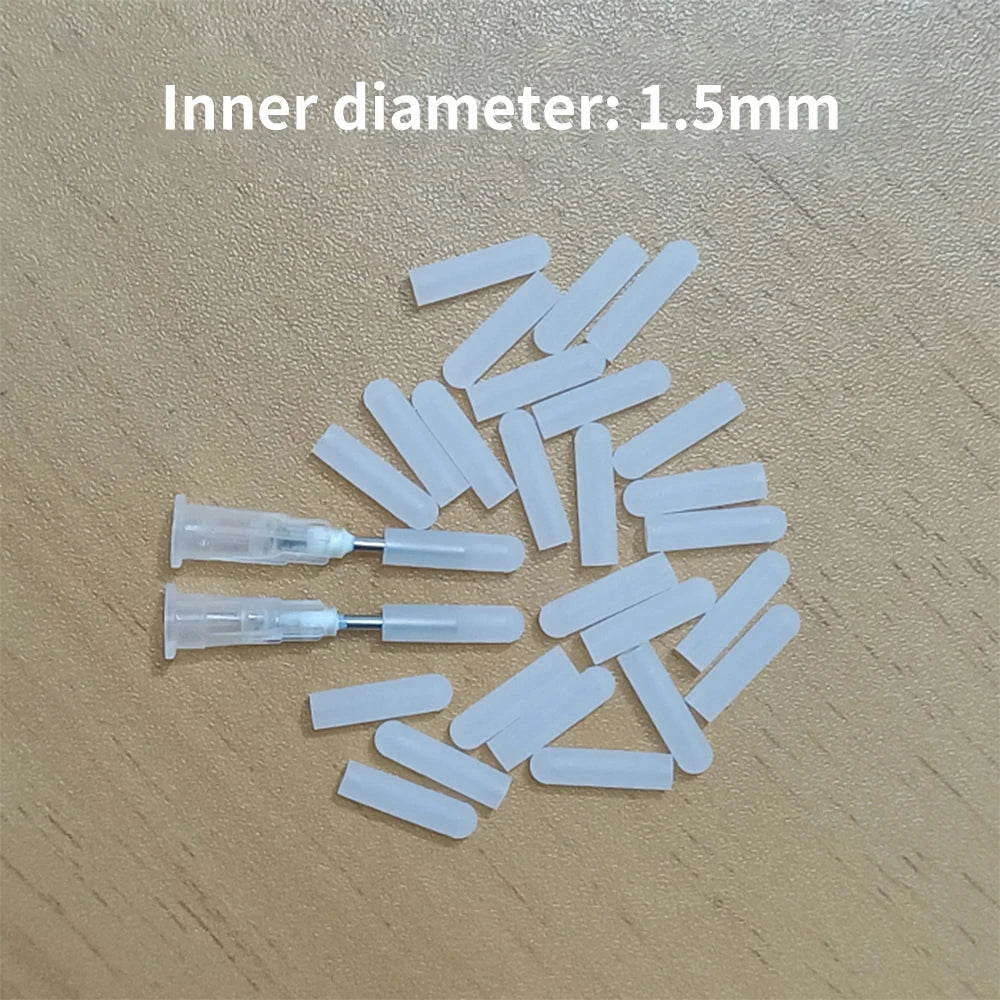 50pcs Dispensing Needle Protective Cover Silicone Needle Protective Cover Electronic Accessories Syringe Needle Silicone Cap