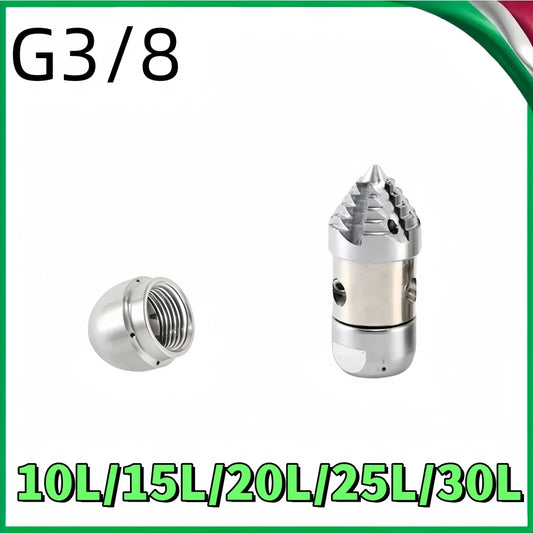 G3/8 Internal Thread Sewer Cleaning Nozzle Pipeline Dredging Tool High Pressure Cleaning Machine Nozzle Stainless steel Material