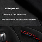 Suede Genuine Leather Car Steering Wheel Cover Braid For Audi R8 (4S) 2015-2019 TT (8S) 2014-2019 TTS 2014-2019 TT RS 2016-2019