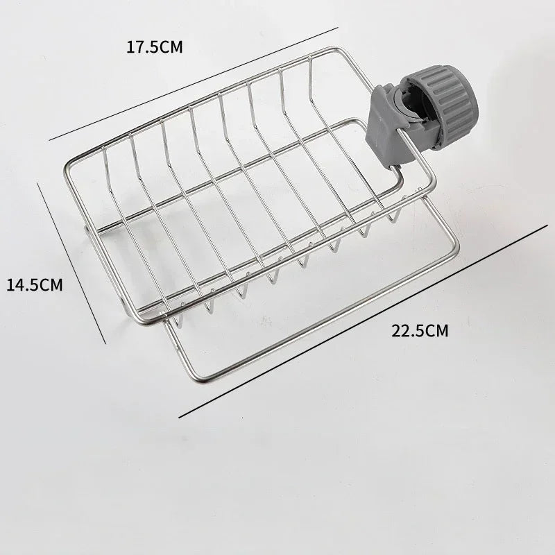 Kitchen Stainless Steel Sink Drain Rack Detachable Hanging Storage Shelf Faucet Holder Sponge Dish Cloth Organizer Accessories