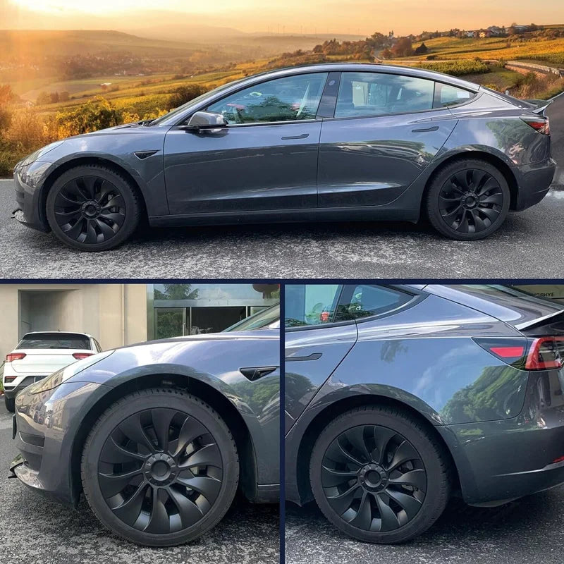 4PCS Hub Cap Performance Replacement Wheel Cap Automobile Full Rim Cover Accessories for Tesla Model 3 18 Inch Hubcap 2018-2023