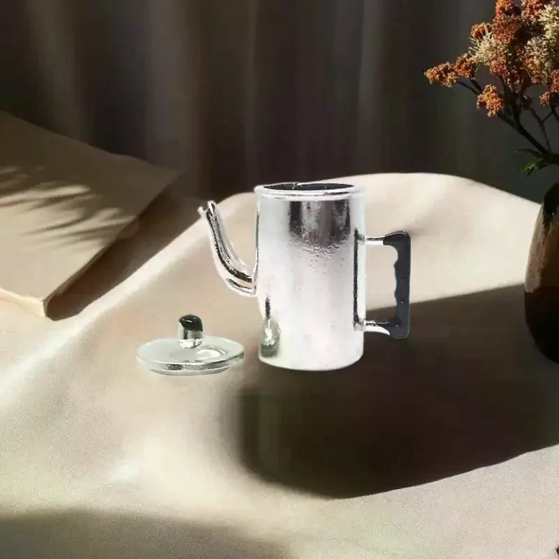 1:12 Dainty Miniature Kettle with Lid Models for Dollhouse Kitchen, Fun Pretend Play Kids Toy, Perfect for DIY Gift-making