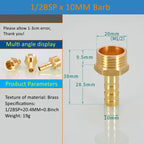 Brass Pipe Fitting 6/8/10/12/14/16mm Hose Barb Tail 1/8" 3/8" 1/4" BSP Male Connector Joint Copper Coupler Adapter