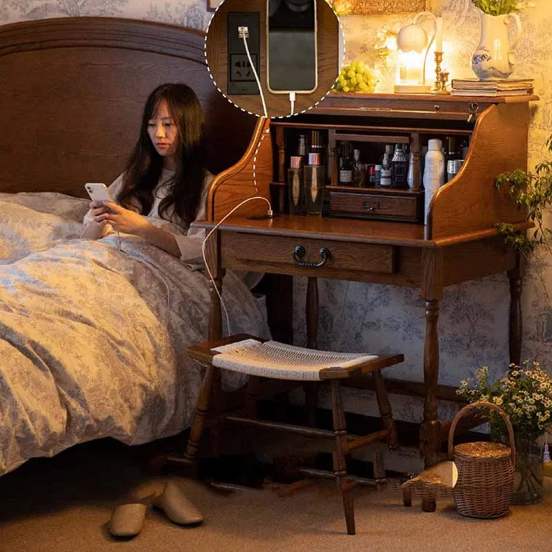 Girl Bedroom Dresser Eithe Drawers Box Stool Women Small Hotel Dressing Table Storage Makeup Wooden Comoda Pra Quarto Furniture