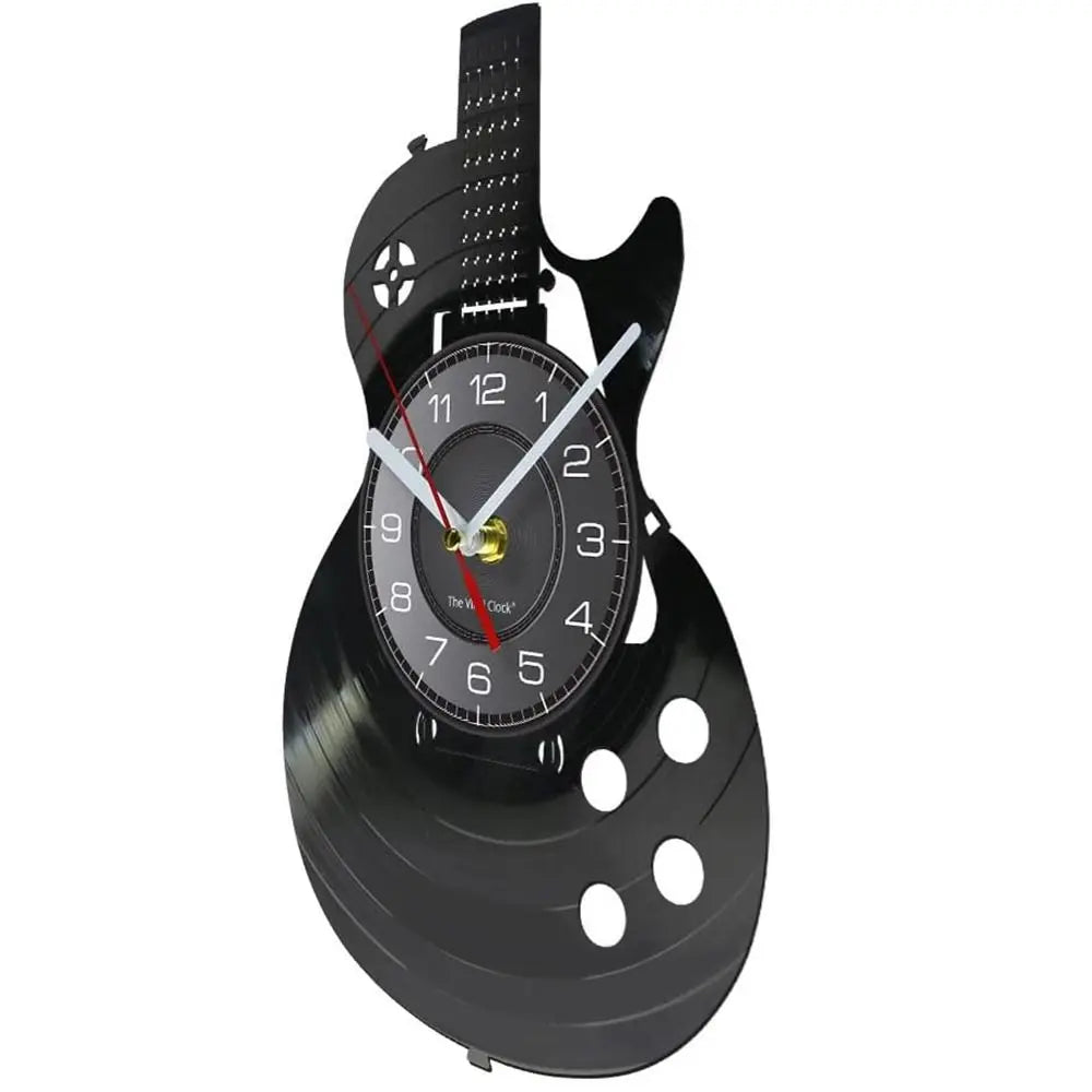 LED Wall Clock 7 Colors Musical Instrument Night Light Wall Clock Wall Decor With Light Acoustic Guitar Wall Clock Gift for Men