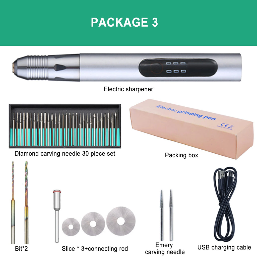 Mini Carving Pen Engraver Speed Regulating Charging Lithium Small Wood DIY Polishing Lettering Pen Electric Nails Machine Set