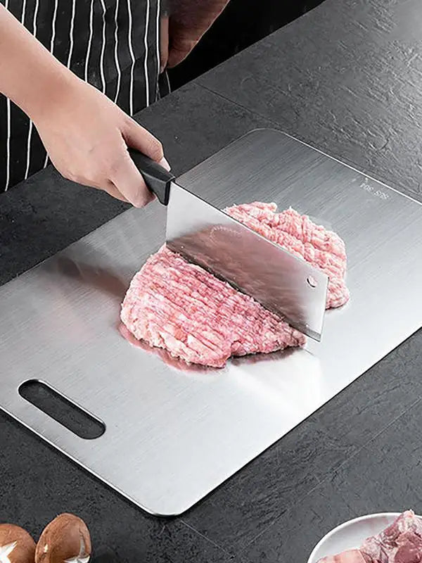 304 Stainless Steel Panel Titanium Cutting Boards for Kitchen Thickened Double Sided Cutting Board Portable Cutting Board