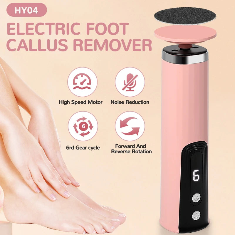 Wireless Electric Foot Callus Remover Machine Rechargeable Pedicure Tool for Dead Skin And Cuticle Removal with Replacement Sand
