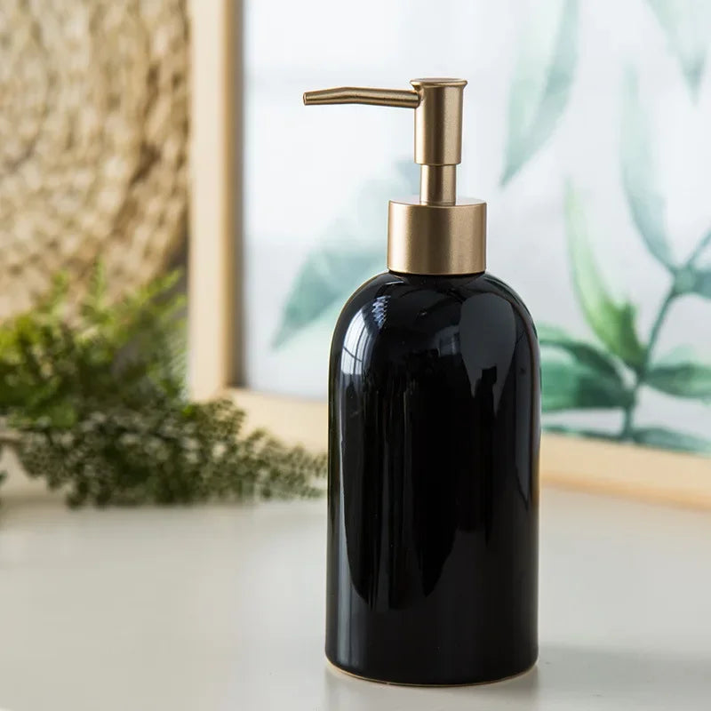 Simple Ceramic Soap Liquid Bottle Hand Sanitizer Bottle Solid Color Bathroom Creative Dispensing Bottle Squeeze Bottle