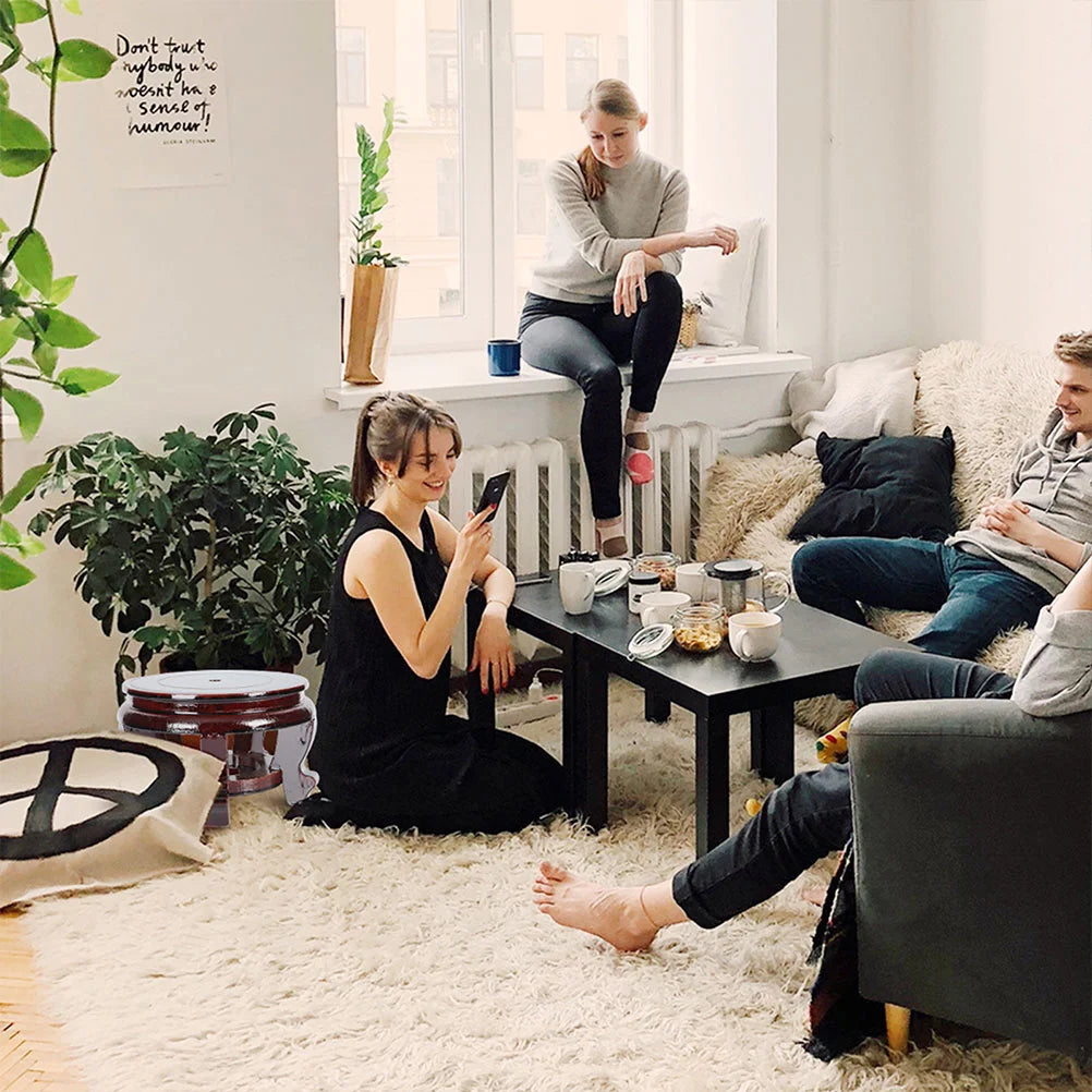 Round Flower Pot Stand Wood Display Base Decorative Vase Bracket Home nament Desktop Holder Plant Tray Wooden Rack