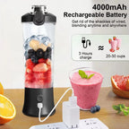 Electric Portable Juicer Mixer 600ml Mini Electric Juicer USB Rechargeable Fresh Fruit Machine Milkshake Smoothie Blender Mixing