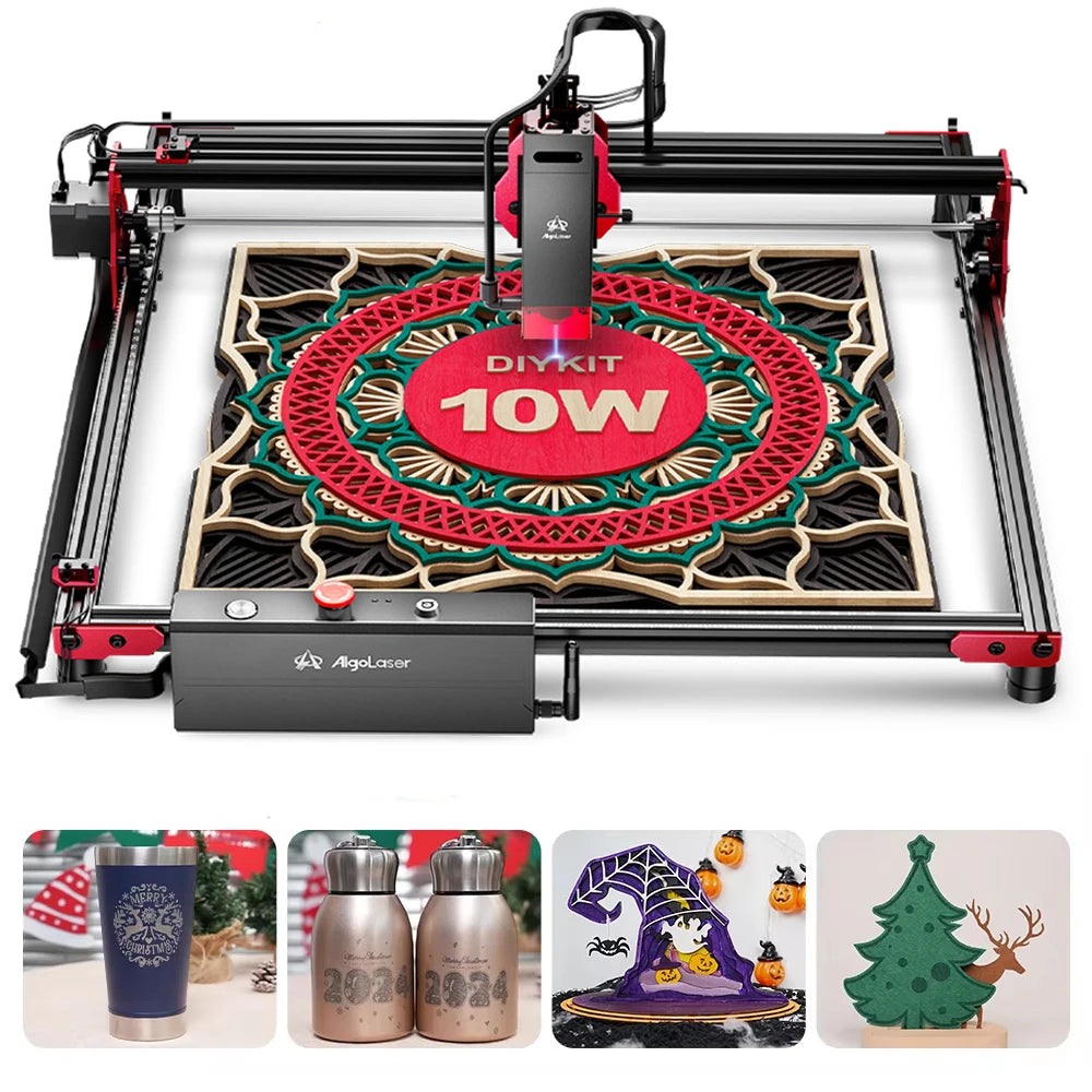 AlgoLaser DIYKIT Laser Engraver 10W Output Power,App Offline Control,Table DIY Engraver Cutter Tool For Metal/Glass/Wood Engrave