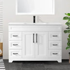 Bathroom Vanity with Sink,Undermount Ceramic Sink-Modern Bathroom Cabinet with 6 Soft-Close Drawers & 2 Doors Spacious Storage