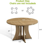47.2 inch Round Dining Table for 4-6 People, Wood Kitchen Table for Dining Room Living Room, Small Circle Farmhouse Dinner Table