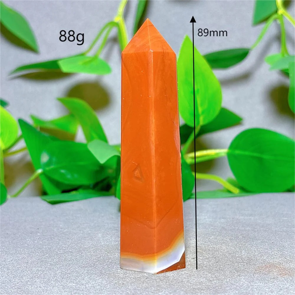 Carnelian Tower Crystal Natural Stone Quartz Home Decoration Minerals Reiki Craft Gifts Energy Healing Meditation Spiritual Love