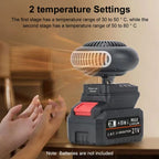 170W Portable Small Space Heater Battery Powered Desktop Heating Fan 2