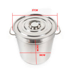 35L Multipurpose Thickened Stainless Steel Cooking Pot Large Capacity Soup Stock Pot with Lid Handle for Home Restaurant