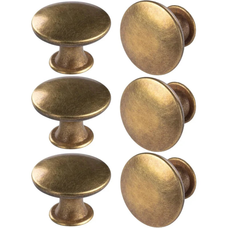 6-piece brass round antique brass kitchen cabinet knob cabinet door handle drawer handle dresser knob with screws door hardware