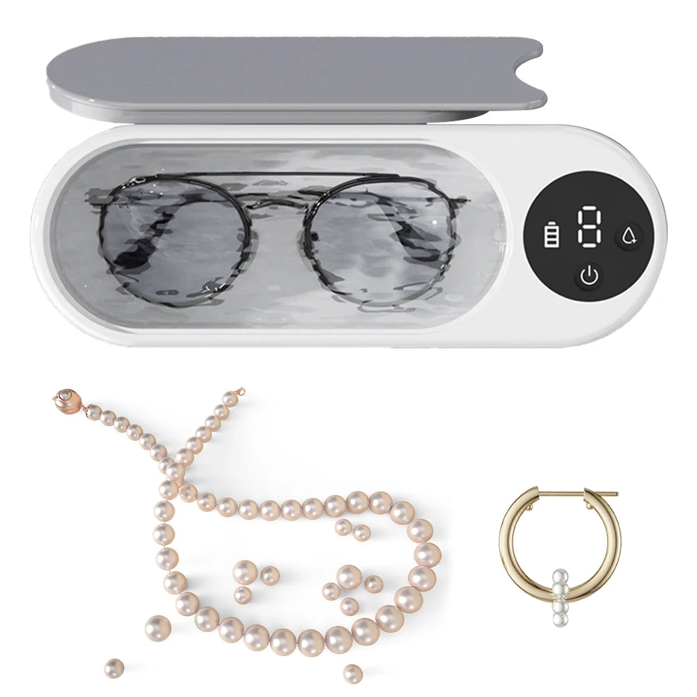 Ultrasonic Eyeglass Washing Tool High Frequency Vibration Glasses Cleaner Retainer Cleaner Machine for Retainer Eyeglass Watches