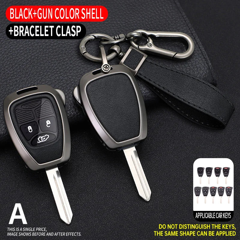 Zinc Alloy +Tpu Car Key Case For Jeep Wrangler Compass Patriot Liberty Chrysler 300 PT Dodge JCUV Caliber Nitro Accessories