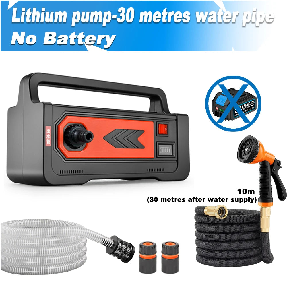 30M Mini Wireless Cordless Water Pump Durable Agricultural Irrigation Car Wash Spraying Home Vegetable Garden Battery Supplies