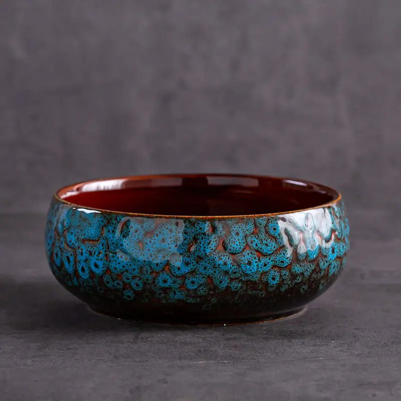 Lotus Planter Ceramic Glazed Bowl-Water Garden Planter for Lotus Water Lily&Aquatic Plants Leak-Proof Indoor/Outdoor Decor