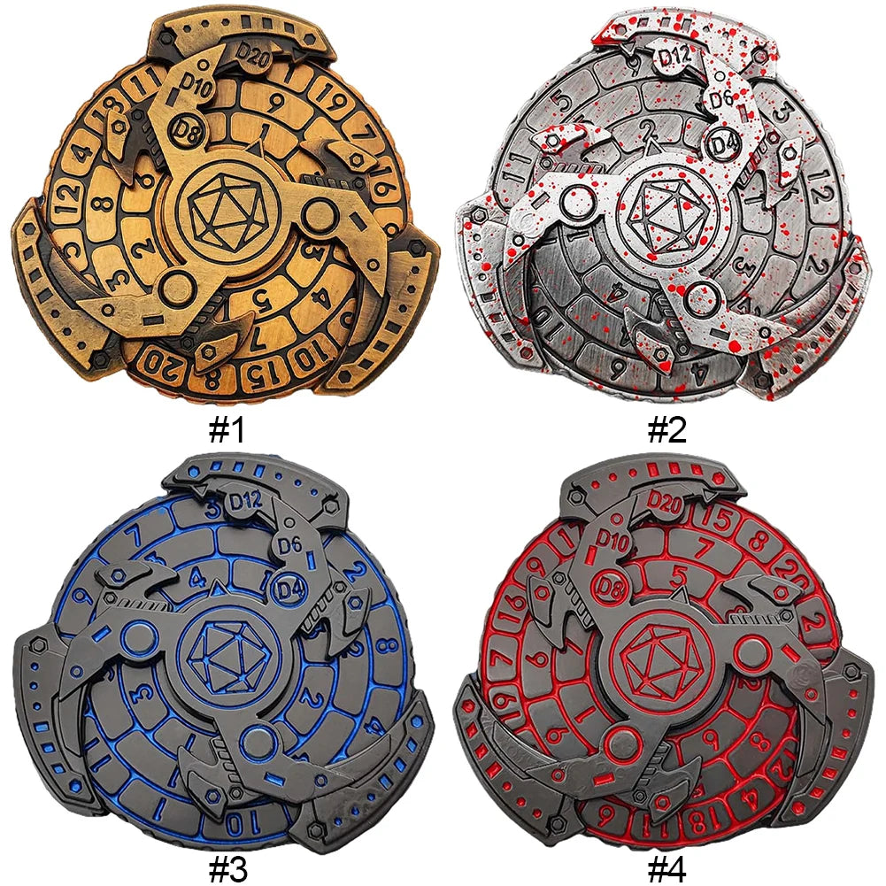 7 in 1 Fingertip Gyro Style Dnd Metal Dice Metal Dnd Dice with D&D Dice Box DND Roulette Dice Spinner for Role-Play Games Player