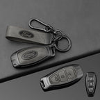 Leather Car Key Case Full Cover for Ford Focus 3 4 ST Mondeo MK3 MK4 Fiesta Fusion Kuga 2013 2014 2015 2017 Keychain Accessories