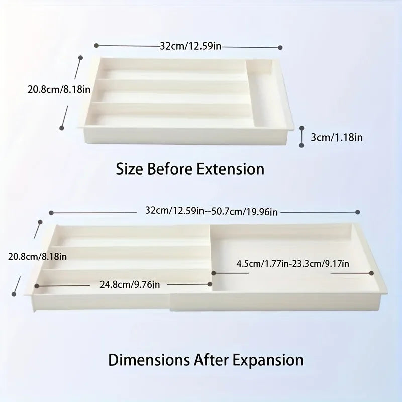 Silverware Drawer Organizer Expandable Cutlery Organizer Utensil Tray for Kitchen Organizers Flatware Tray Kitchen Holder Shelf