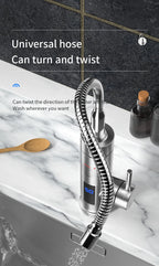 Electric Water Heater Faucet Instant Hot Water Faucet Heating Stainless Steel Kitchen Faucets Hot Cold Two Function Water Taps