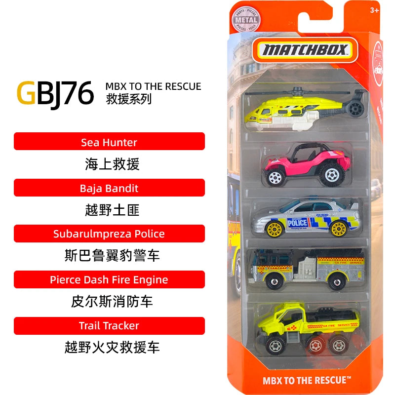 [Genuine]Matchbox Original Five Car Set Die Casting Alloy Toy Model Track Car Collection Decoration Surprise Gifts Play Vehicles